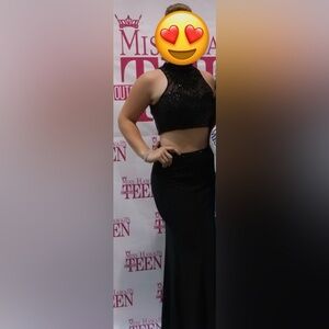 Sean Collection Black Two Piece Prom Dress